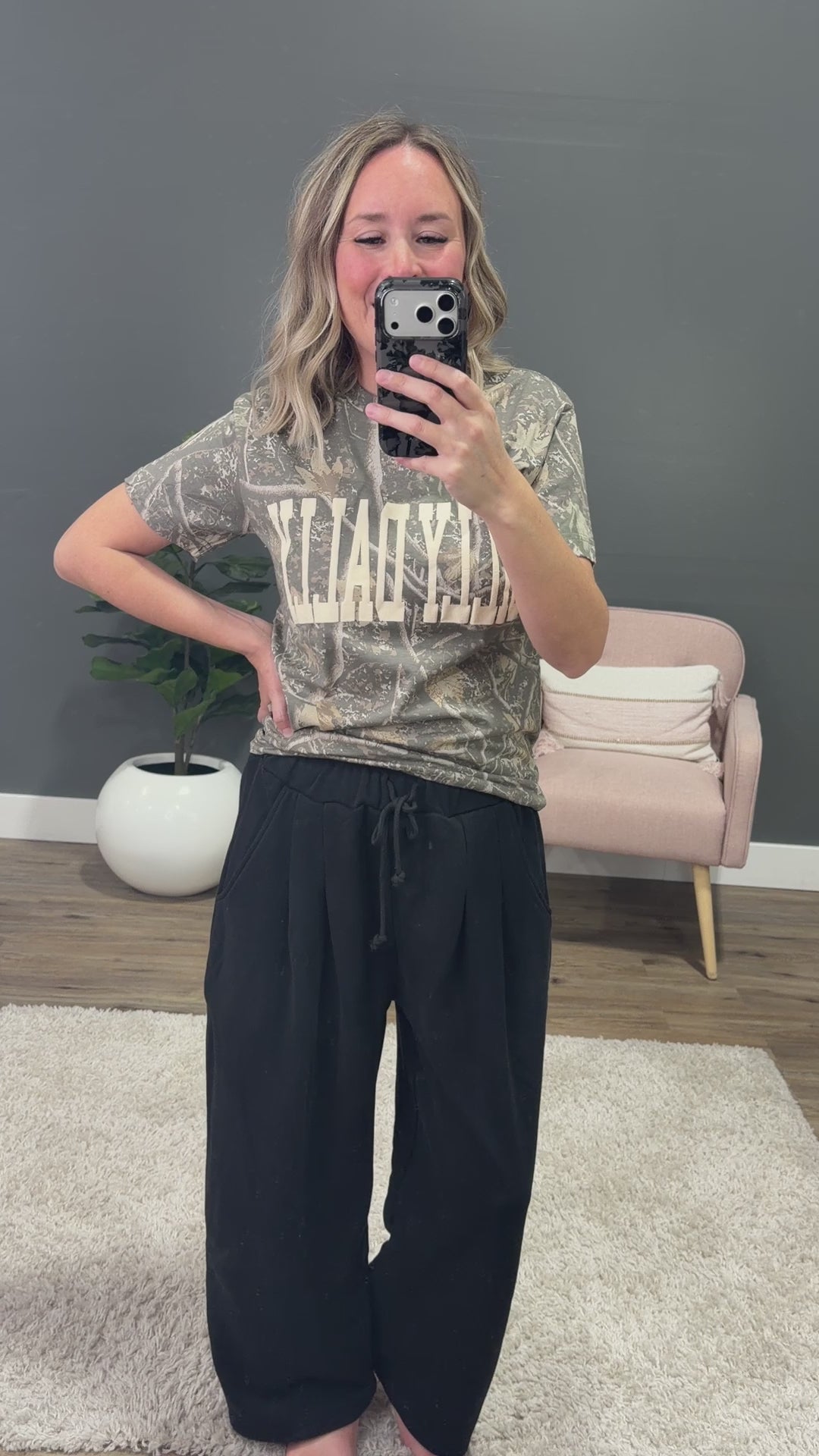 NEW! Dilly Dally Camo Short Sleeve Top Southern Bliss