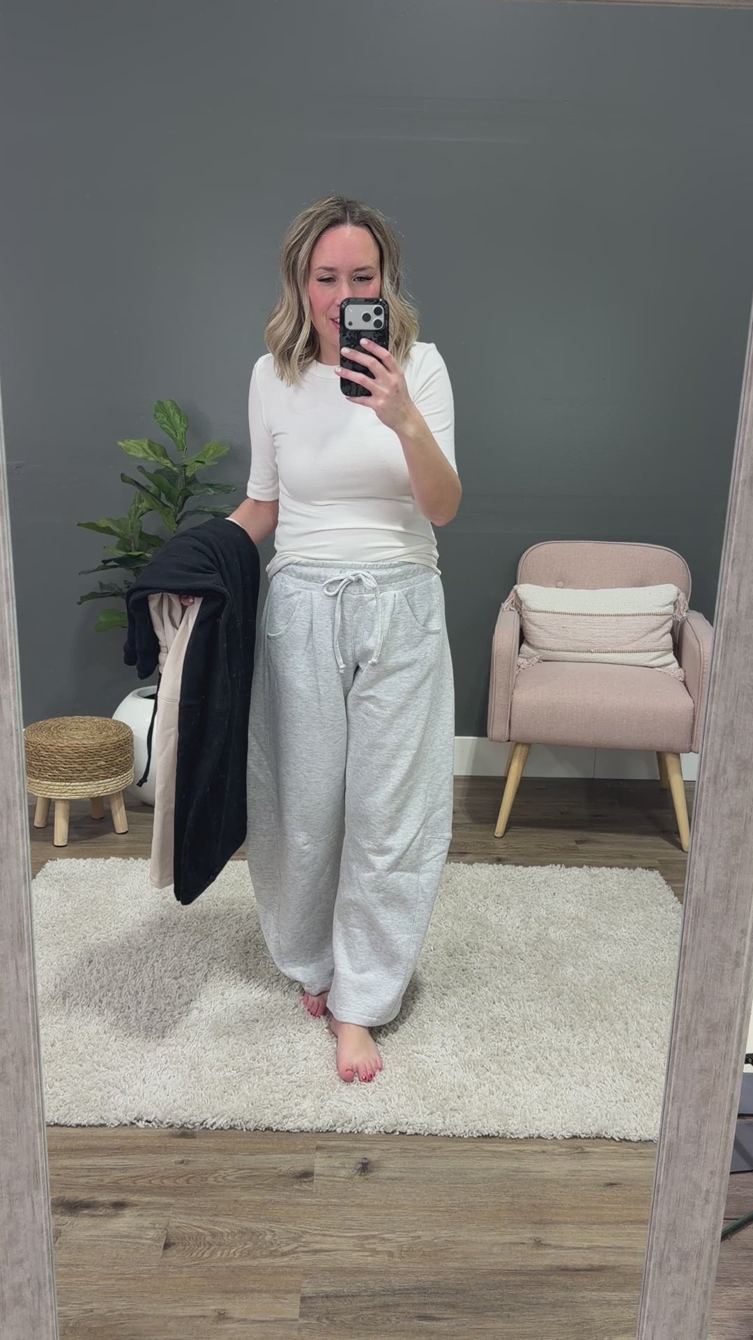 NEW! Micael Barrel Leg Lounge Pants - Ice Gray Reflex