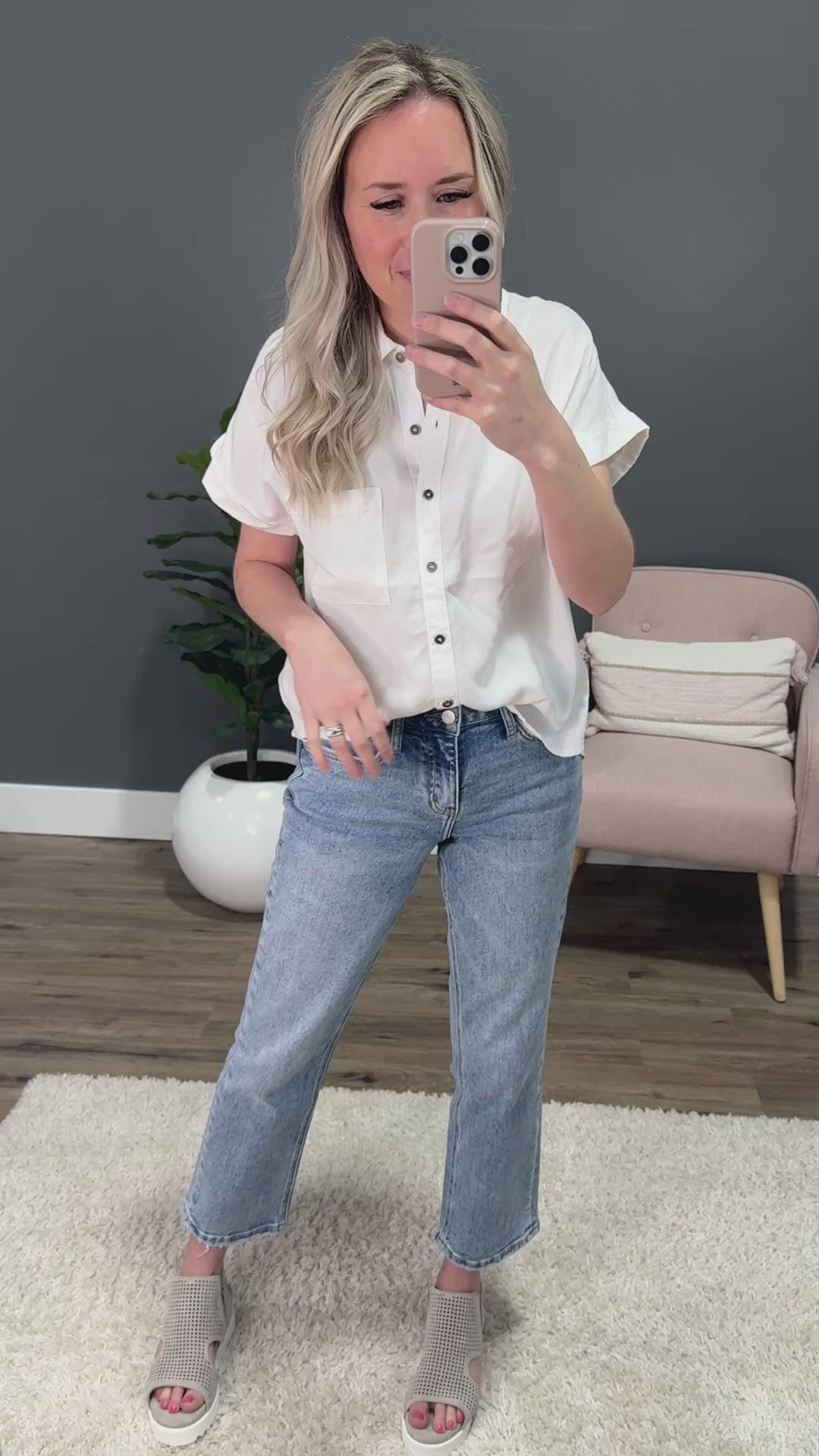 Bailey Ivory Button Up Top Be Cool