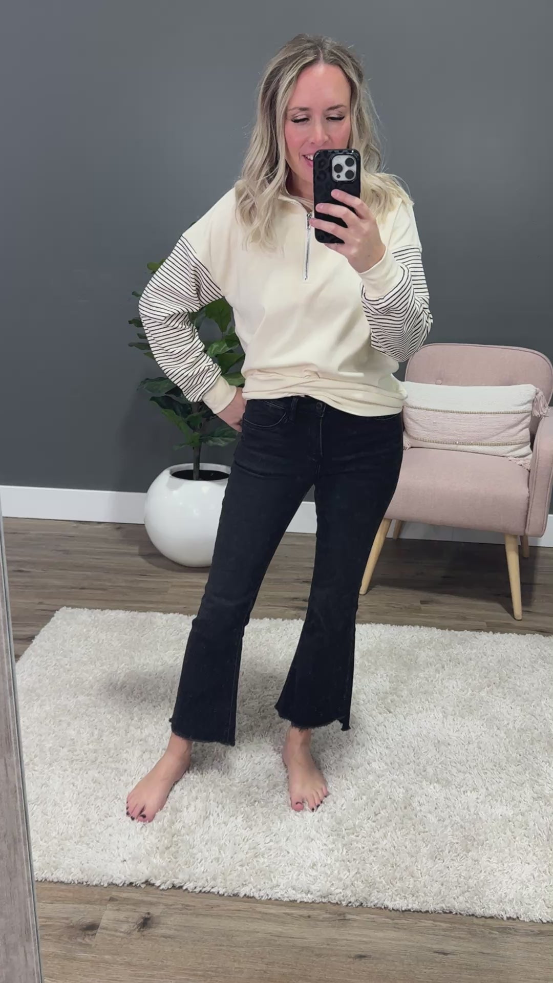 Vervet You Got It Crop Flare Jeans - Black Vervet