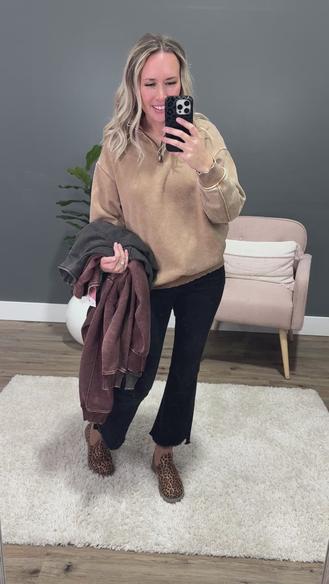 The Crush Fleece Half Zip Pullover - Mahogany Zenana