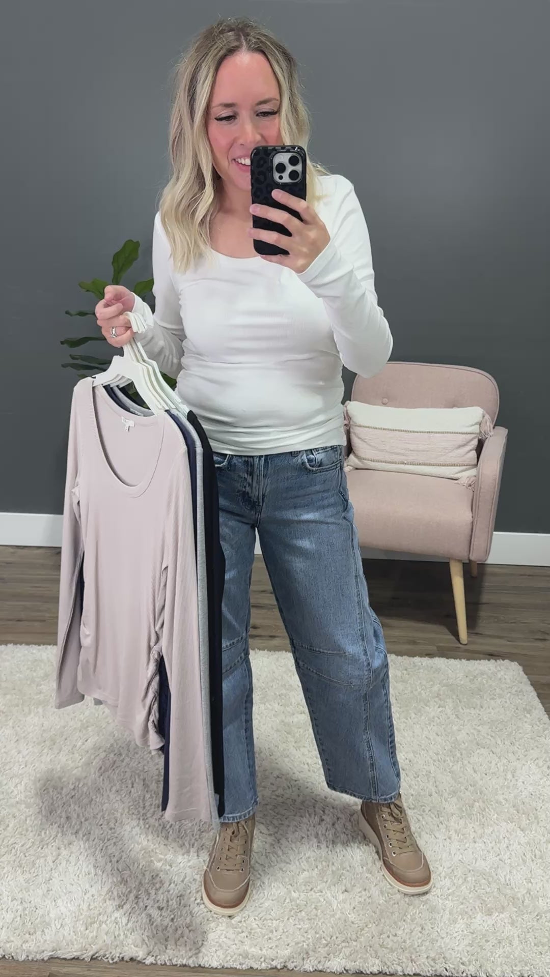 Estelle Ribbed Scoop Neck Top - Navy PS Kate