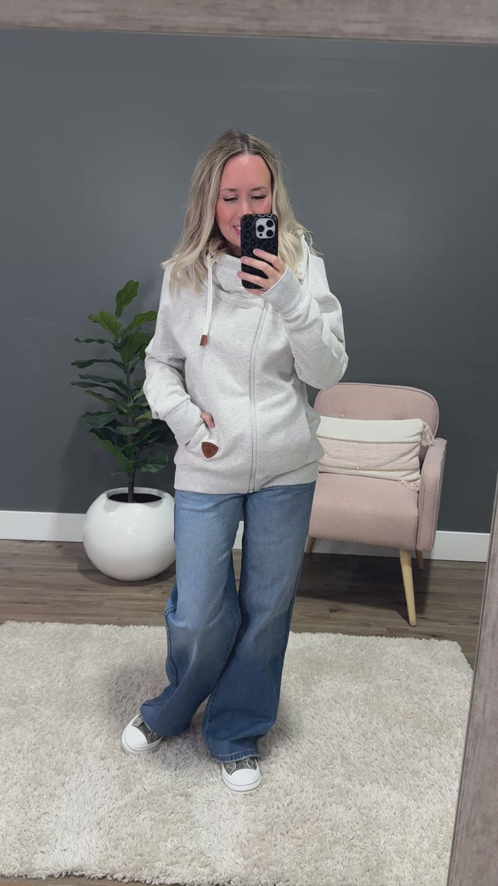 Cinq Bleu Annecy Full Zip Sweatshirt - Heather Stone Wanakome