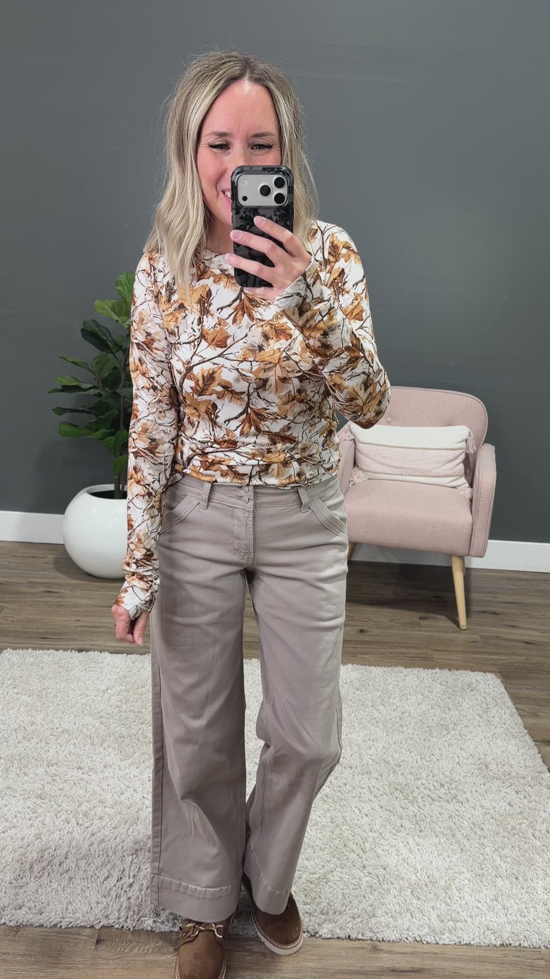 NEW! Blair Long Sleeve Top - Woodsy Camo Michelle Mae
