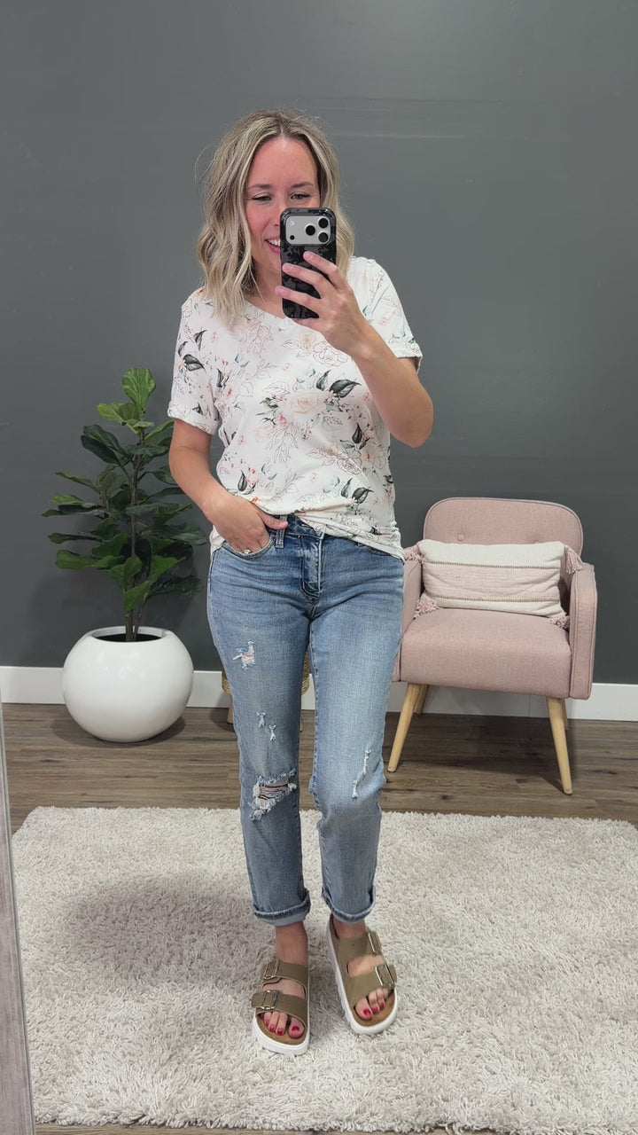 NEW! Sophie V Neck Top - Vintage Floral