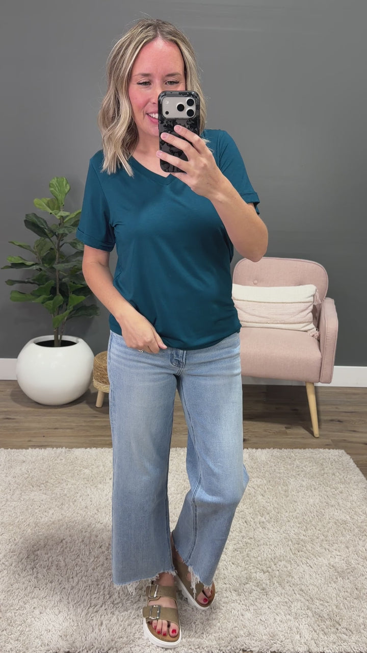 NEW! Sophie V Neck Top - Teal