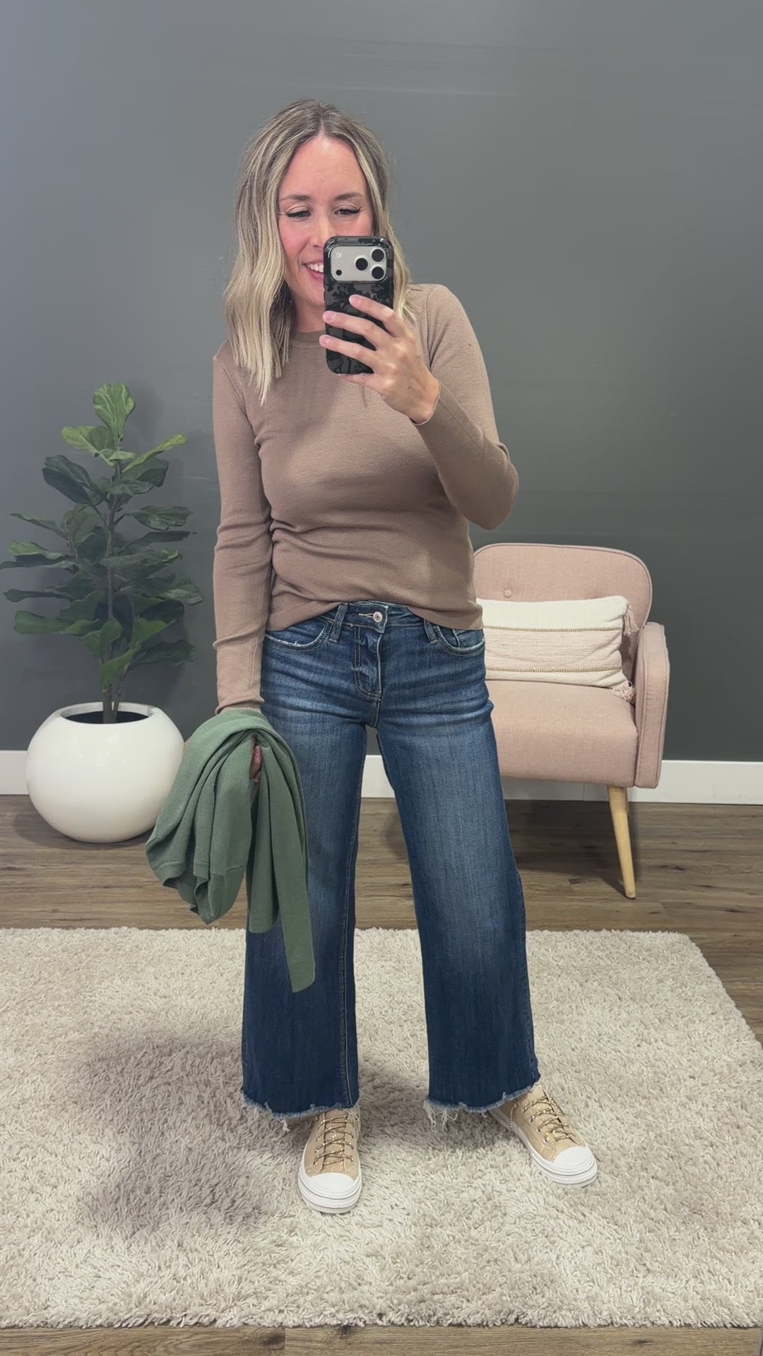 NEW! Lainey Long Sleeve Rib Knit Sweater - Spruce