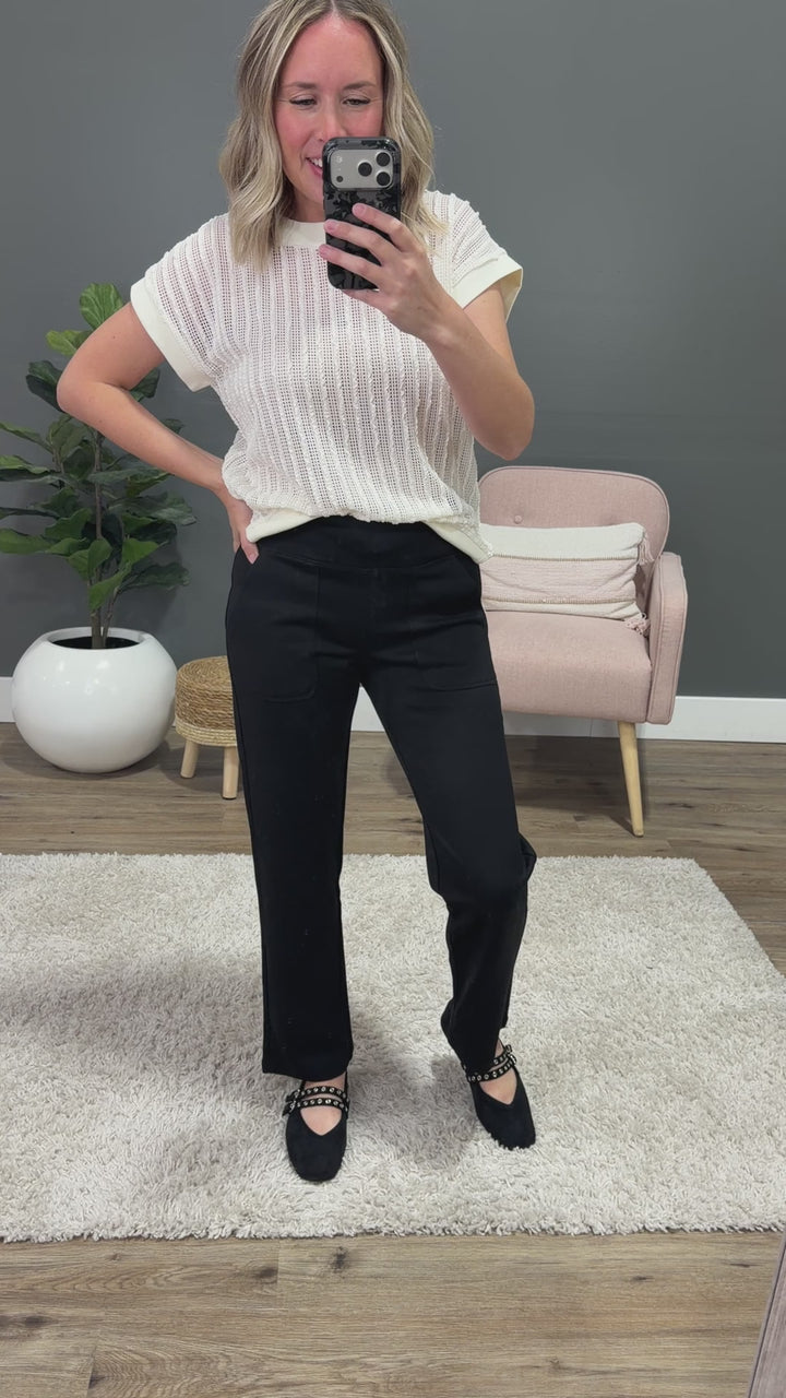 NEW! The Work Straight Pants - Black Michelle Mae