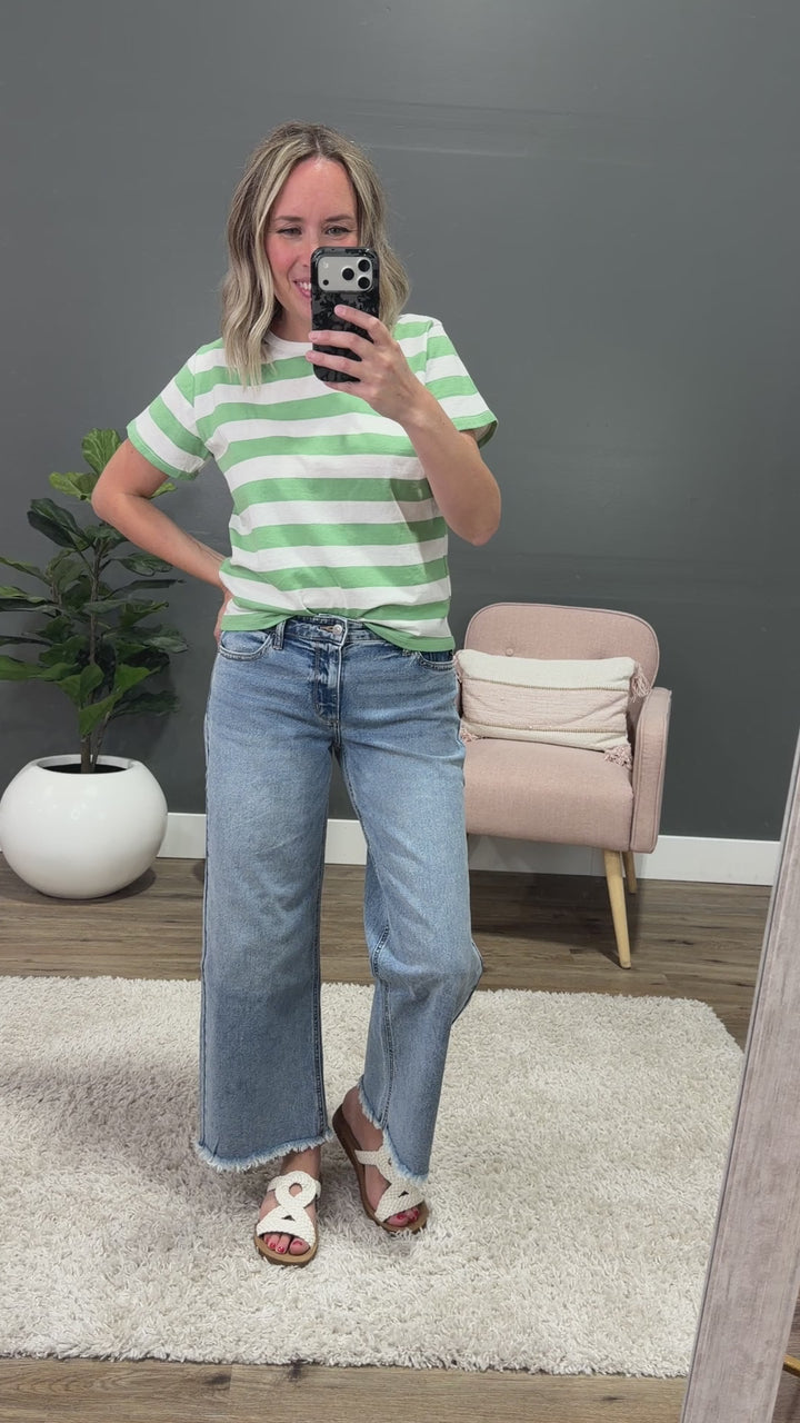 NEW! KanCan Logan Fray Hem Wide Leg Jeans KanCan