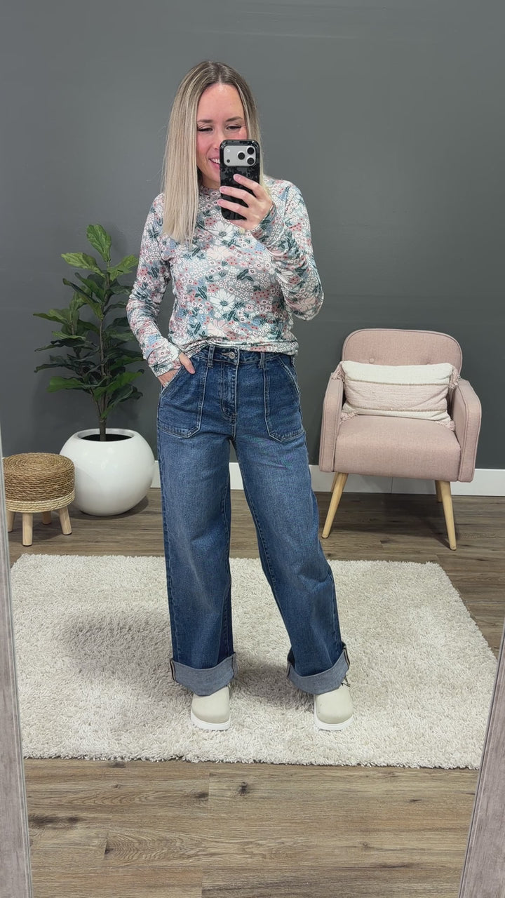 NEW! KanCan Elsie 90's Wide Leg Trouser Jeans