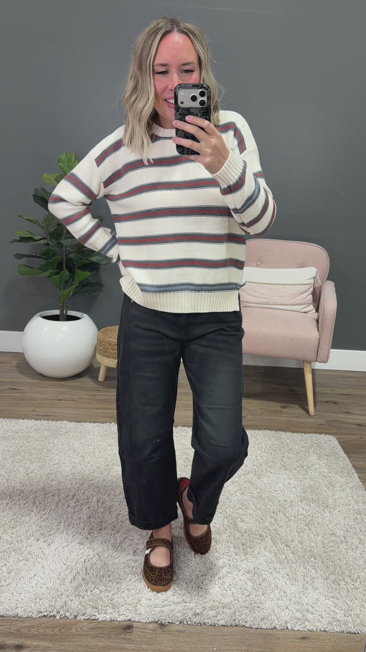 NEW! Jane Striped Sweater - Slate Blue