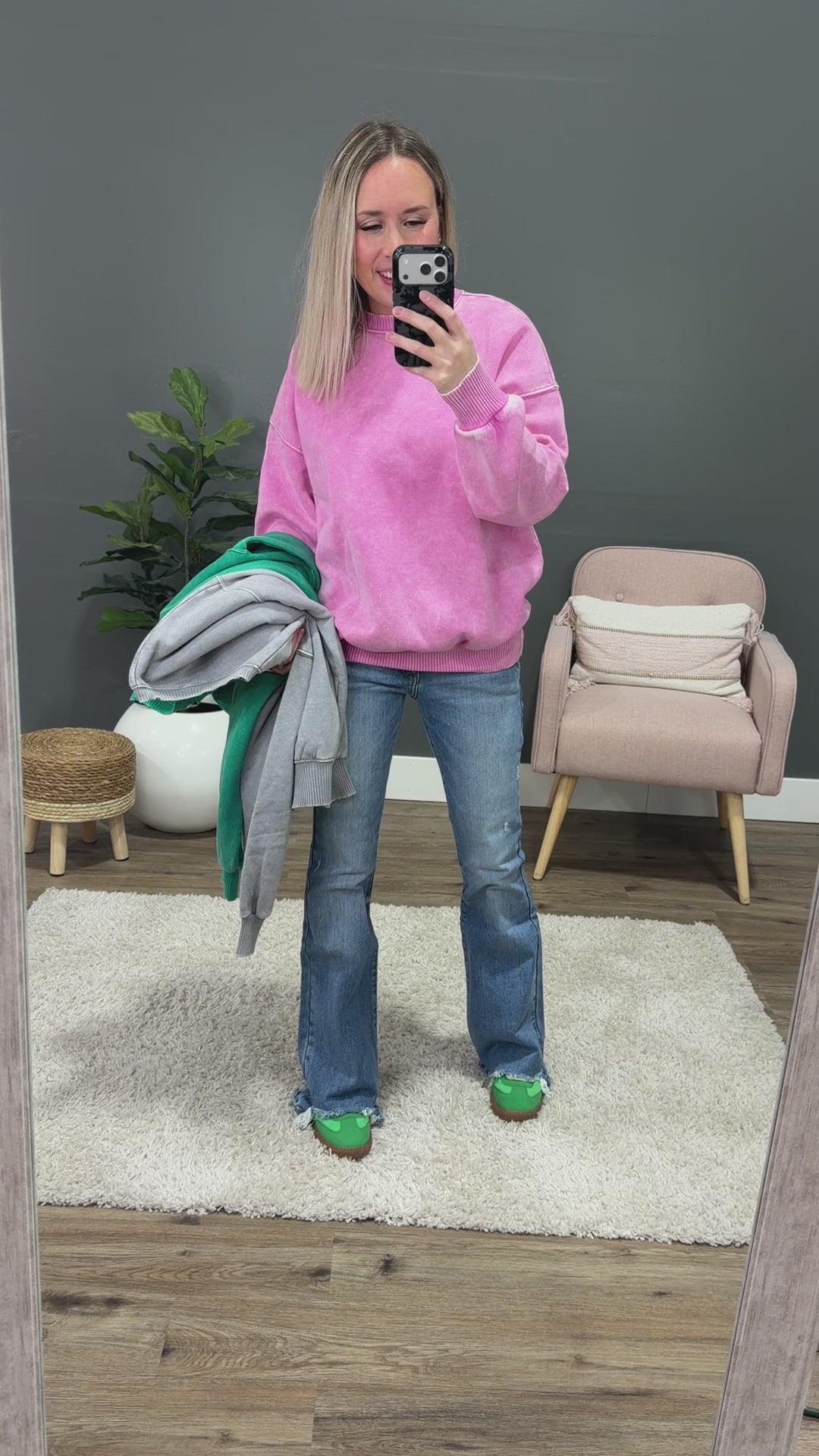 NEW! Boyfriend Crewneck Sweatshirt - Candy Pink