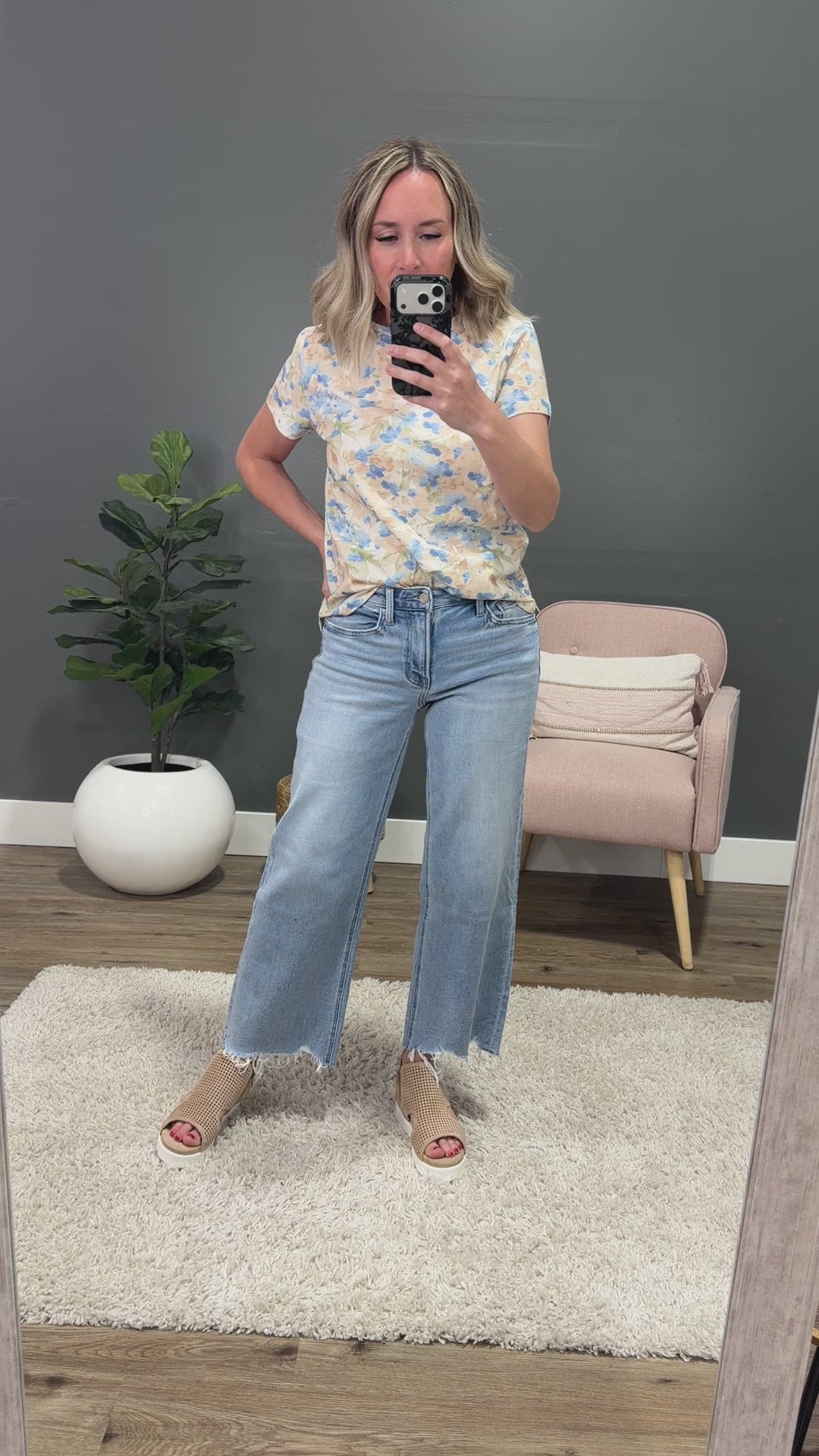NEW! Vervet Prove It Cropped Wide Leg Jeans Vervet