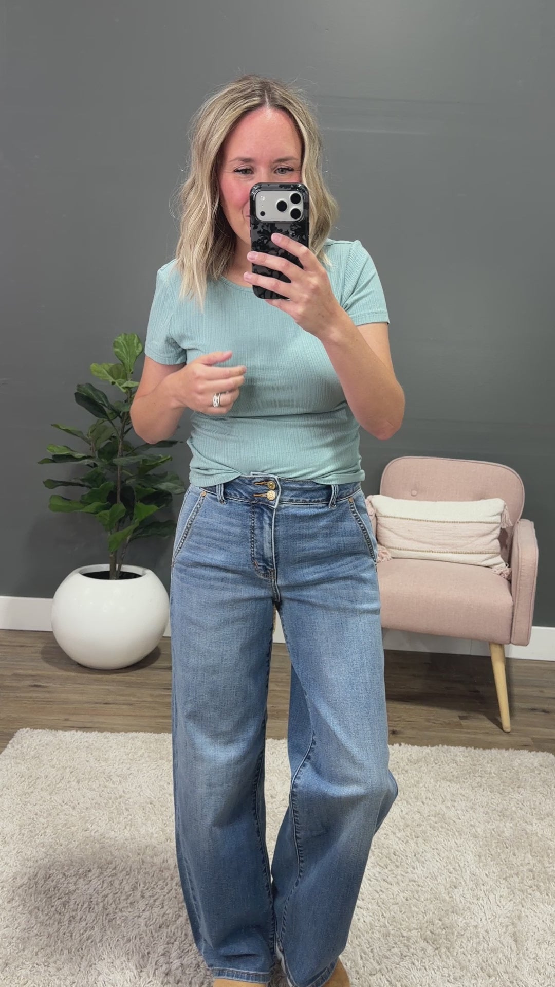 NEW! Breckin Ribbed Top - Seafoam