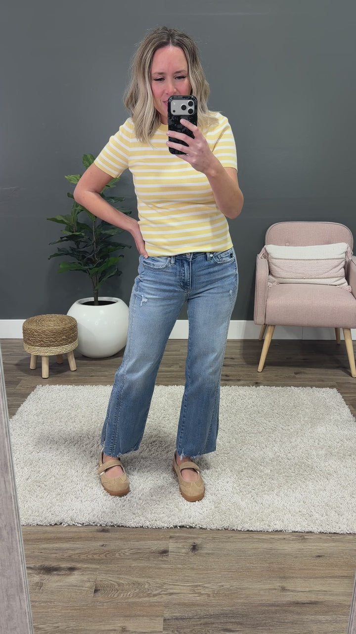 NEW! KanCan Evalina Side Slit Straight Jeans KanCan