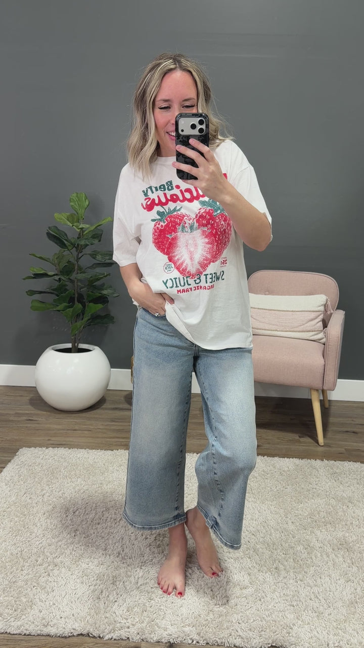NEW! Berry Delicious Ivory Tee Tres Bien
