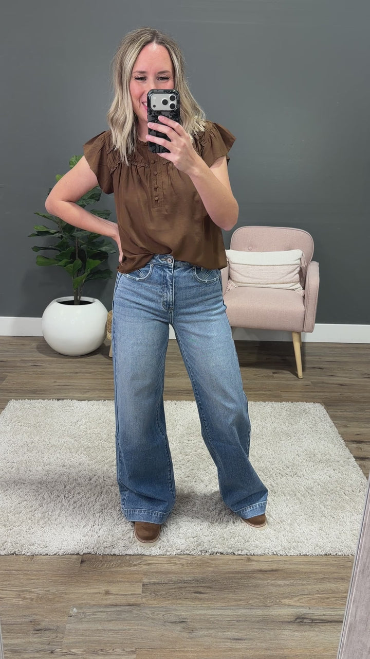 NEW! KanCan Look at You Wide Leg Trouser Jeans KanCan
