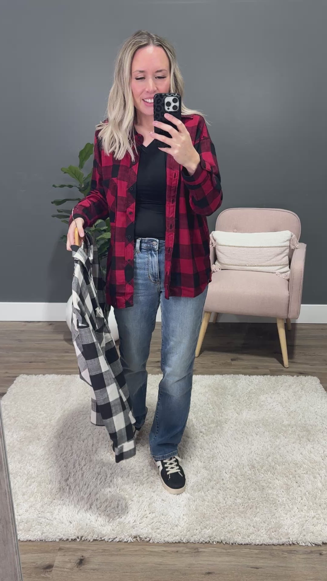 Devri Plaid Flannel Top - Cherry Be Cool