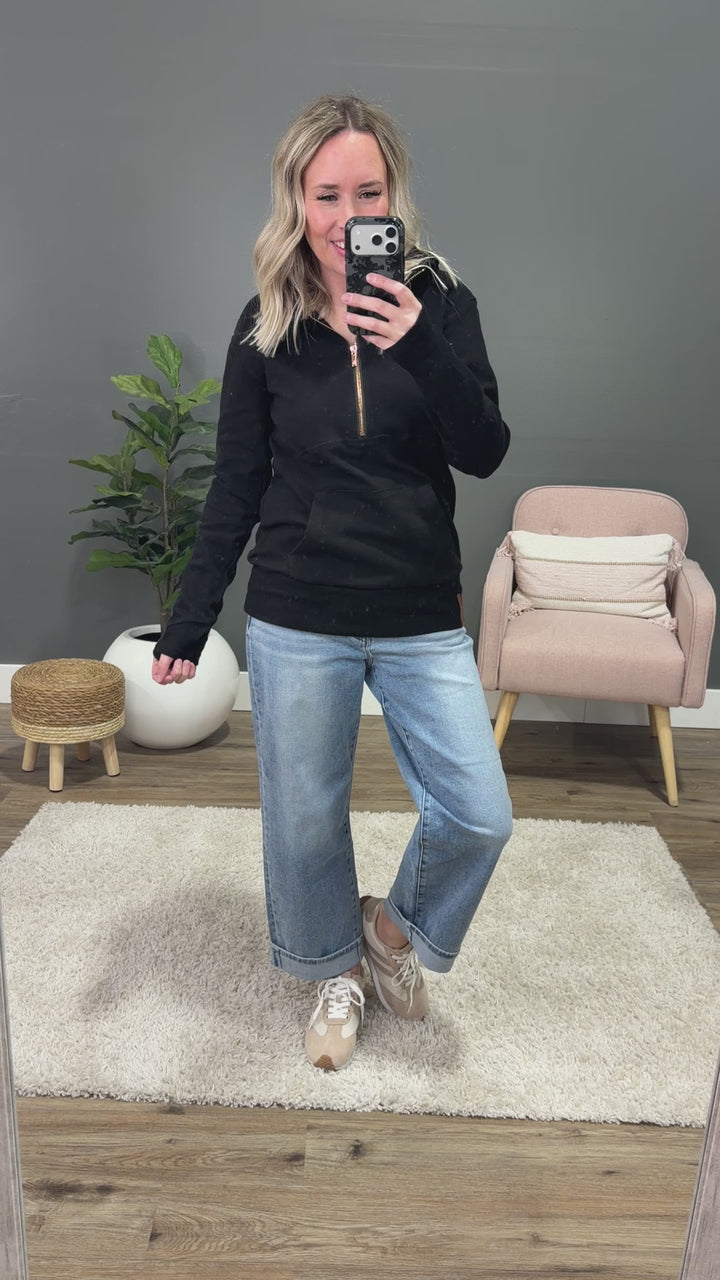 NEW! Ampersand Ave Midnight Rose HalfZip Hoodie Ampersand Ave