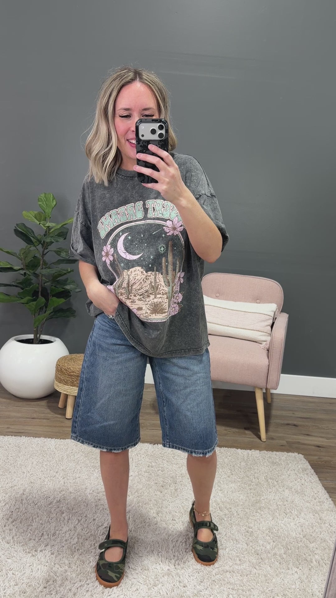 Desert Dreams Black Mineral Wash Tee Zutter