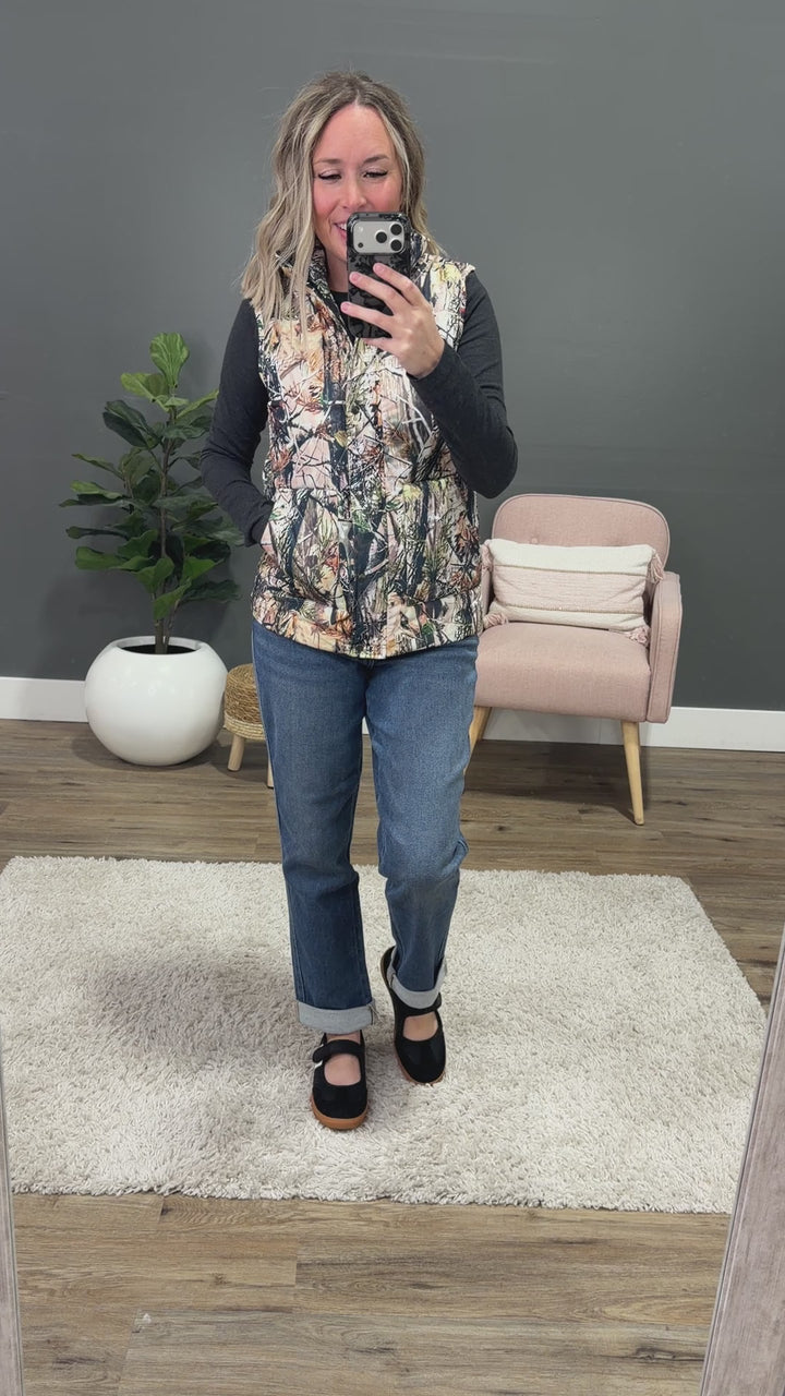 NEW! Remy Zip Up Vest - Dark Camo Michelle Mae