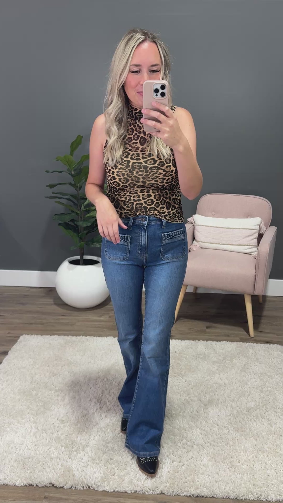 Eden Sleeveless Mesh Top - Leopard FINAL SALE Very J