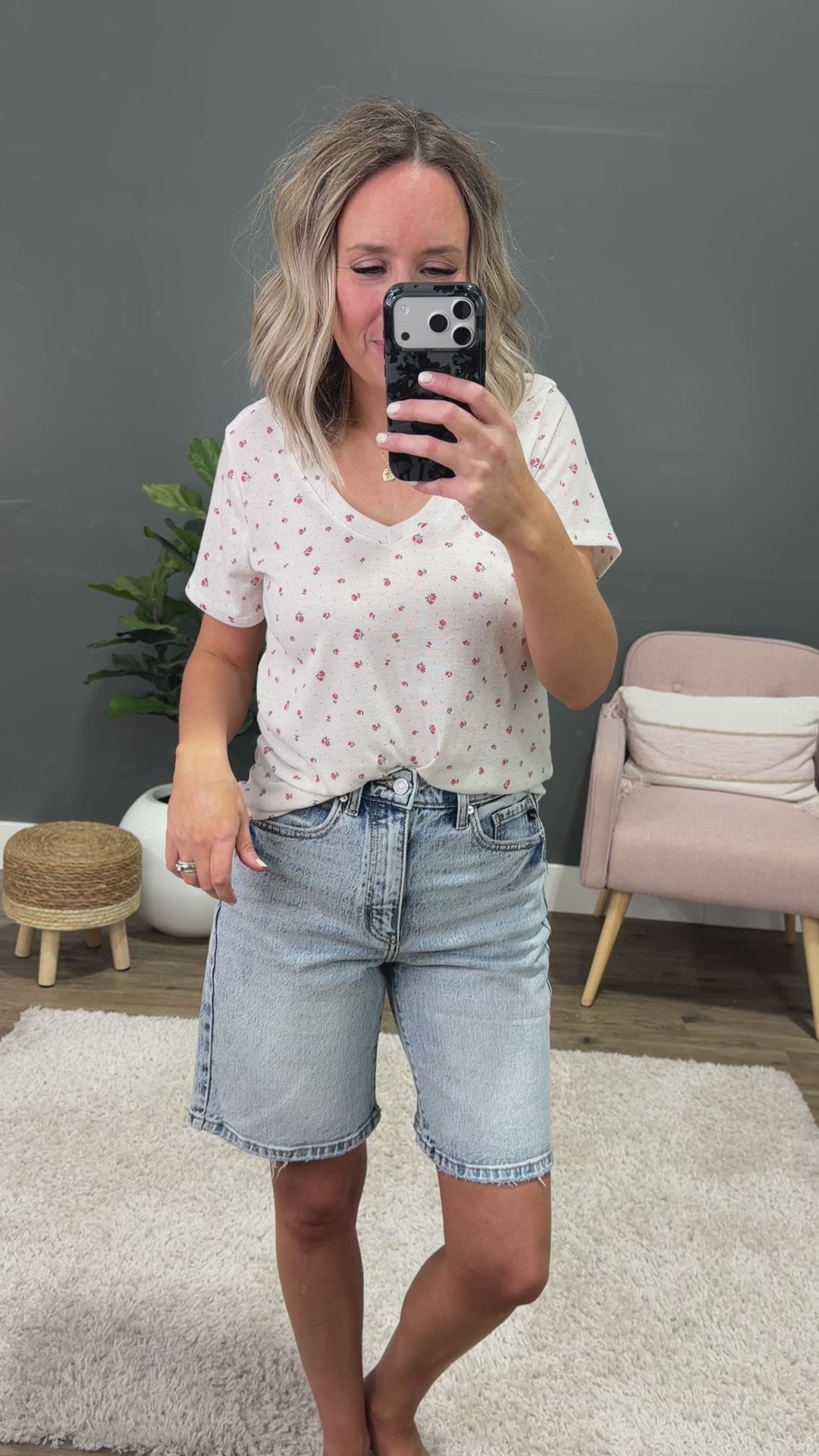 NEW! Kathryn Floral Pointelle Knit Top - Ivory PS Kate