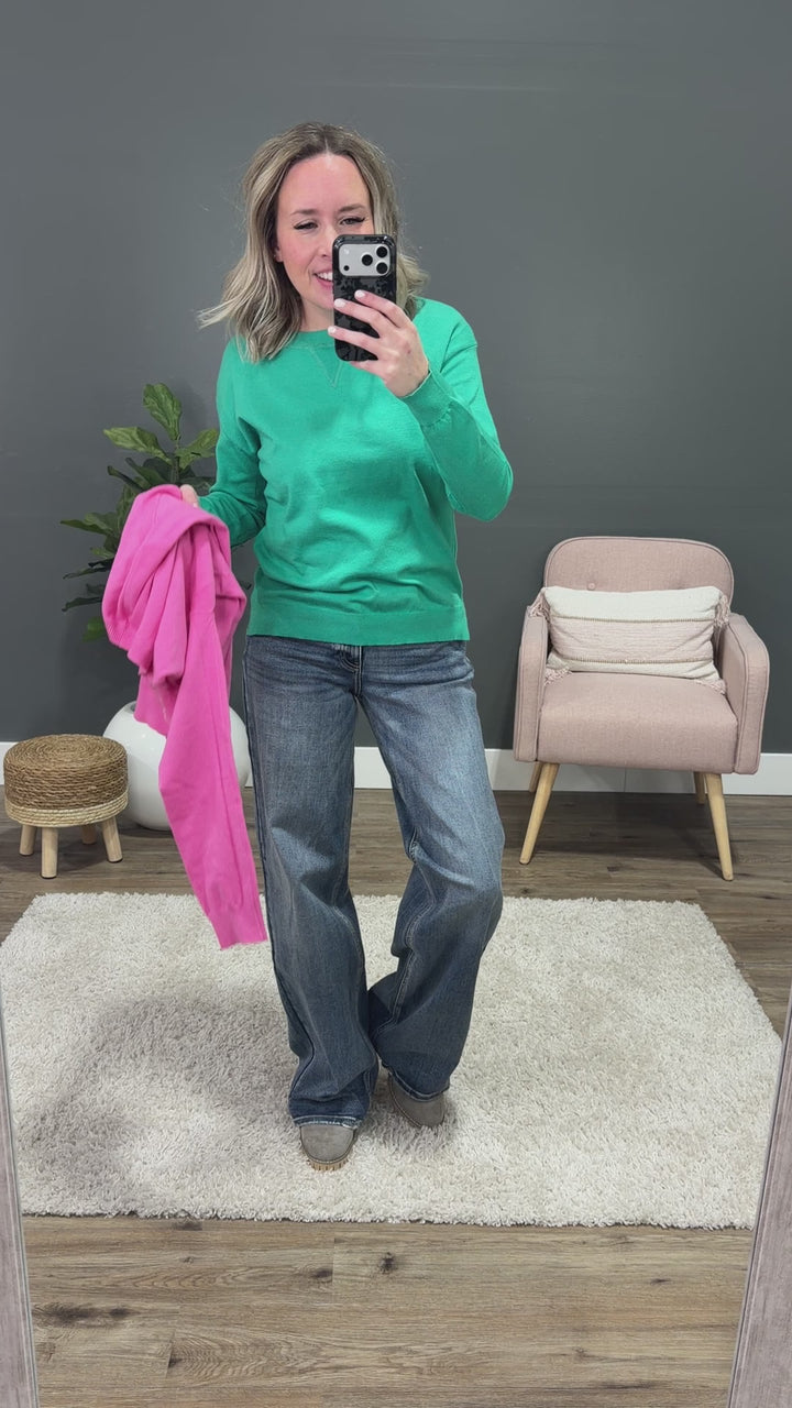 NEW! The Perfect Sweater - Pink Staccato