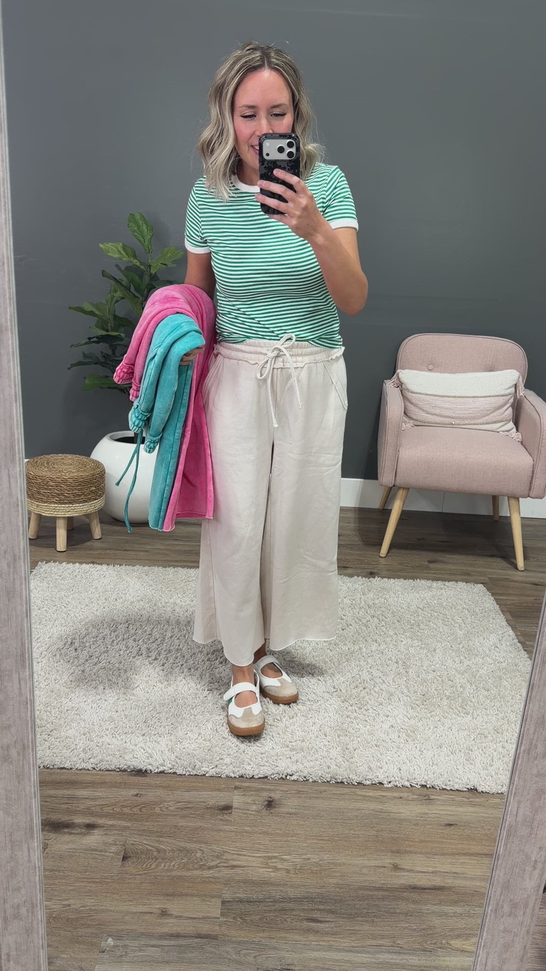 Cropped Wide Leg Comfy Pants - Sand Beige Zenana