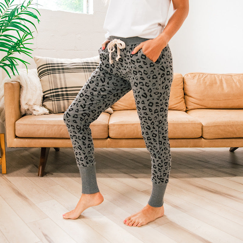 Ampersand Ave Joggers - Charcoal Leopard  Ampersand Ave   
