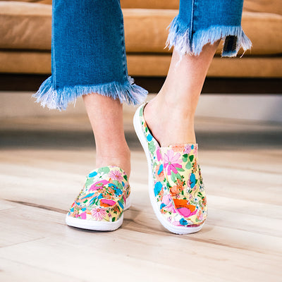 Corkys Pontoon Slides - Floral FINAL SALE  Corkys Footwear   