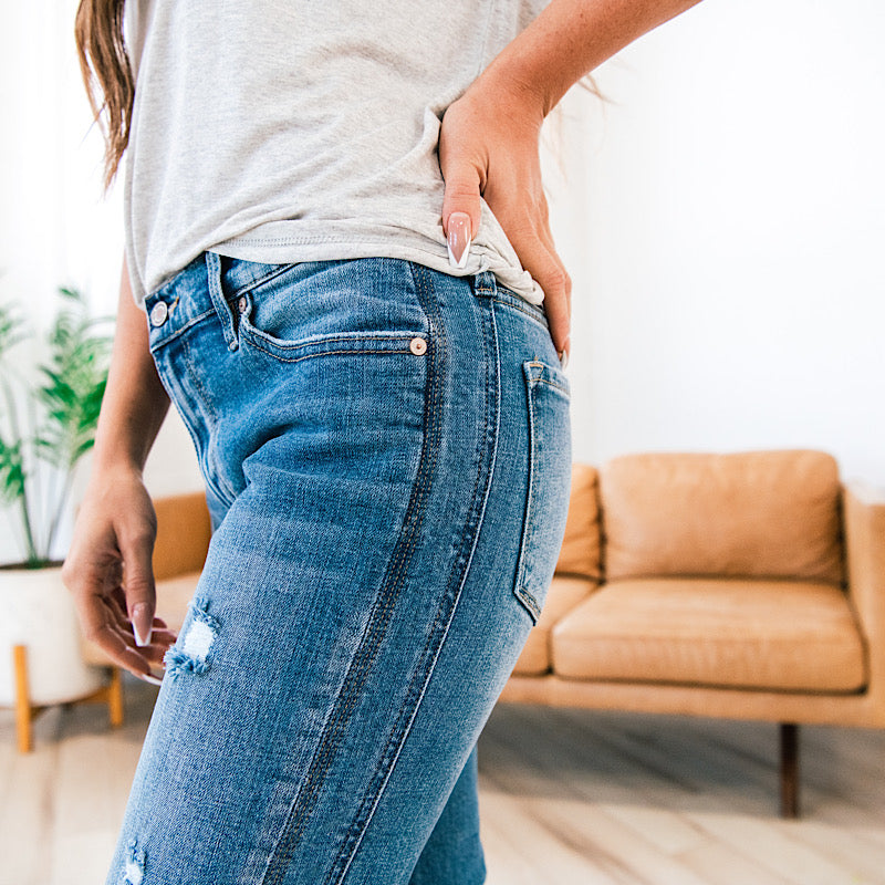 KanCan Marley Slight Distressed Boyfriend Jeans - Regular and Plus  KanCan   