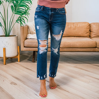 KanCan Shelly Distressed Straight Jeans  KanCan   
