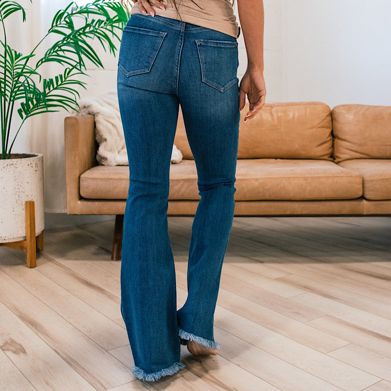 KanCan Shantell Front Seam Flare Jeans - Medium Wash Pants KanCan   
