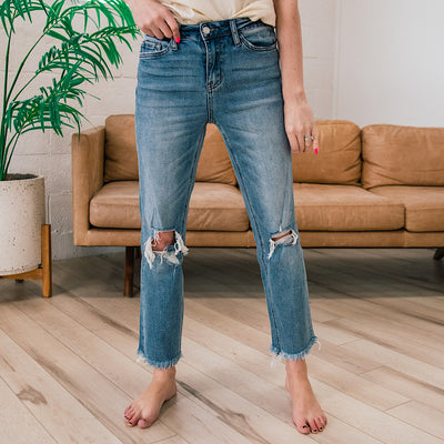 Vervet Dakota Distressed Straight Jeans  Vervet   